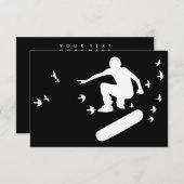 Skateboard mit Vögeln Einladung (Vorne/Hinten)