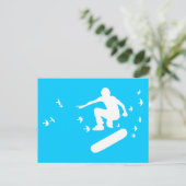 Skateboard mit Vögeln Postkarte (Stehend Vorderseite)