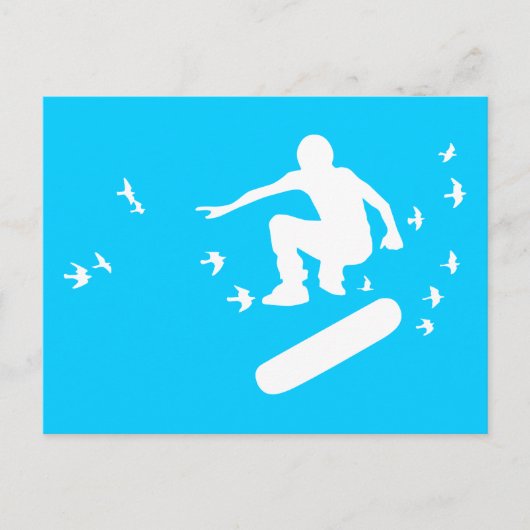 Skateboard mit Vögeln Postkarte (Vorderseite)