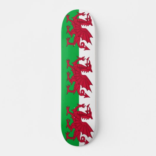 Skateboard mit Wales-Flagge (Vorne)