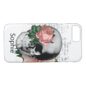 Skateboard Modern Dusty Pink Rose Skull Case-Mate iPhone Hülle (Rückseite (Horizontal))