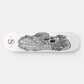 Skateboard Monogram Pink LUCKY Skull (Horizontal)