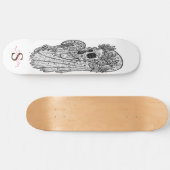 Skateboard Monogram Pink LUCKY Skull (Horizontal)