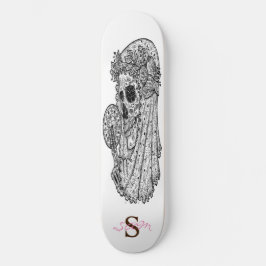 Skateboard Monogram Pink LUCKY Skull