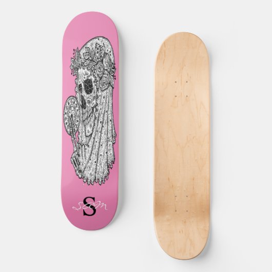 Skateboard Monogram Pink Wedelskull (Vorderseite)