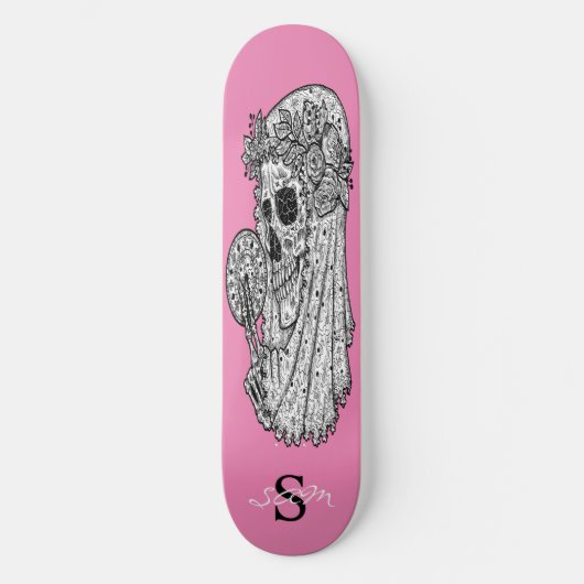 Skateboard Monogram Pink Wedelskull (Vorderseite)