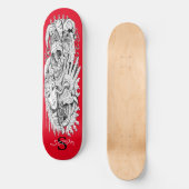 Skateboard-Monogramm-Totenkopf-Skelett-Hofnarr Skateboard (Vorderseite)