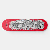 Skateboard-Monogramm-Totenkopf-Skelett-Hofnarr Skateboard (Horizontal)