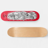Skateboard-Monogramm-Totenkopf-Skelett-Hofnarr Skateboard (Horizontal)