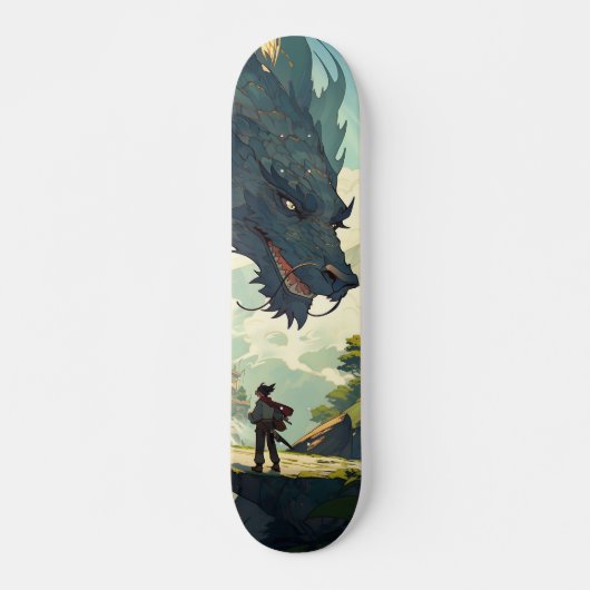 Skateboard Monstruo lagarto y guerrero japonés (Vorne)