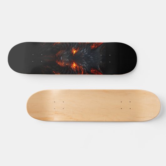 Skateboard Monstruo zorro con ojos rojos (Horizontal)