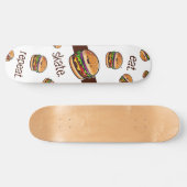 Skateboard-Motiv Burger Kawaii "eat skate repeat" Skateboard (Horizontal)