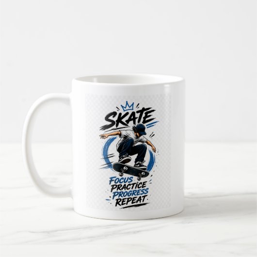 Skateboard-Motivationsdesign  Kaffeetasse (Links)