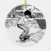 Skateboard Moves - Young Skateboarder Keramik Ornament (Vorne)
