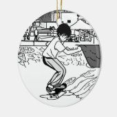Skateboard Moves - Young Skateboarder Keramik Ornament (Links)