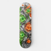 Skateboard - Neon-Chrom-Flüssigkeitsspritzer-Deck (Vorderseite)