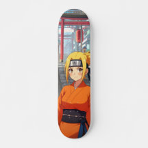 Skateboard Ninja-Dorf Japanischer Anime