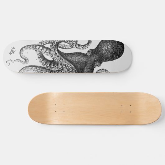 Skateboard Octopus Illustration (Horizontal)