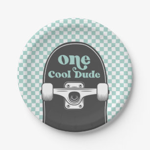 Skateboard One Cool Dude Geburtstag Papier Teller