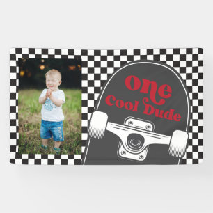 Skateboard One Cool Dude Geburtstagsfoto  Banner
