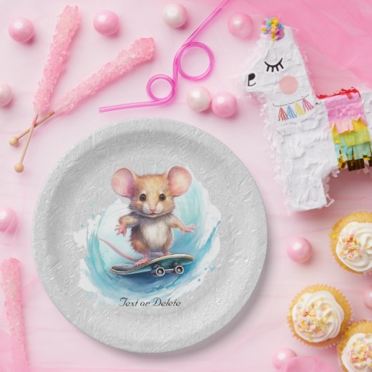 Skateboard-Papiertafel für Wasserfarben Pappteller (Party)