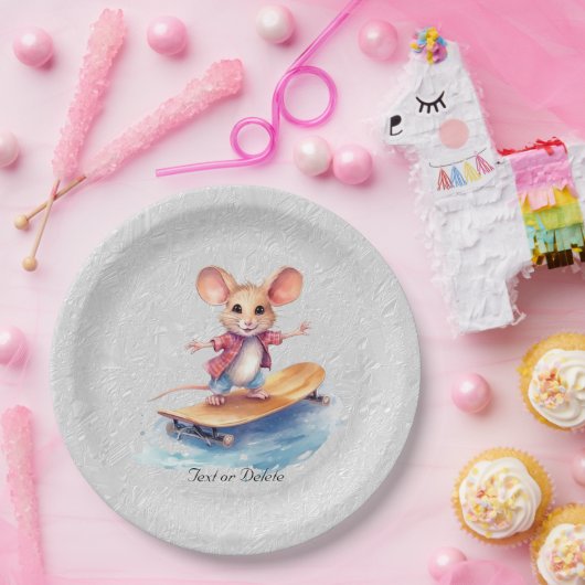 Skateboard-Papiertafel für Wasserfarben Pappteller (Party)