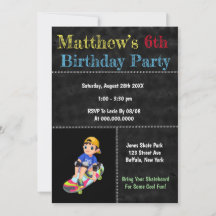 Skateboard Park Geburtstagsparty