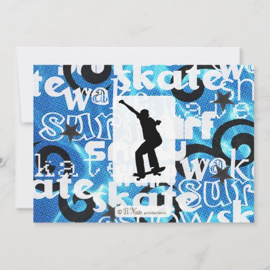 Skateboard-Party Einladung (Rückseite)