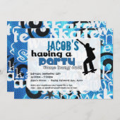 Skateboard-Party Einladung (Vorne/Hinten)