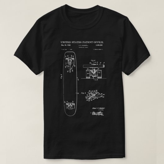 Skateboard PatentTShirt T-Shirt (Design vorne)