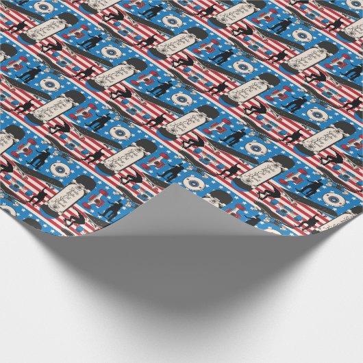 Skateboard Patriotic USA Skateboarder Geschenkpapier (Ecke)
