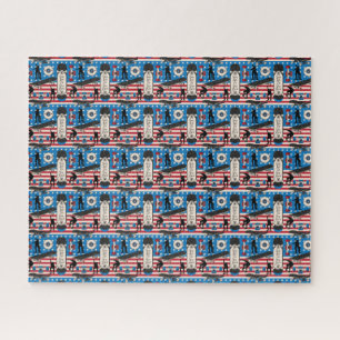 Skateboard Patriotic USA Skateboarder Puzzle