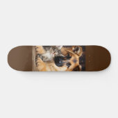 Skateboard Perro y gato juntos como amigos (Horizontal)