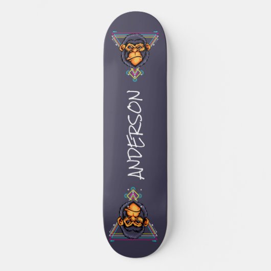 Skateboard Personalisiert Angry Gorilla Kopf Sacro (Vorderseite)
