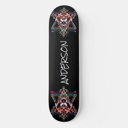 Skateboard Personalisiert Angry Tiger Sacro Form (Vorderseite)