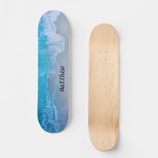 Skateboard "personalisiert Beach Ocean Waves" (Vorderseite)