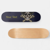 Skateboard | Personalisiert Black Pirate Skull (Horizontal)