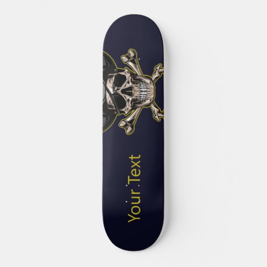 Skateboard | Personalisiert Black Pirate Skull (Vorderseite)