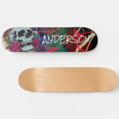 Skateboard Personalisiert Blue Skull (Horizontal)