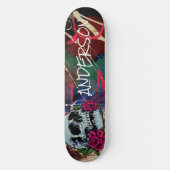 Skateboard Personalisiert Blue Skull (Vorderseite)