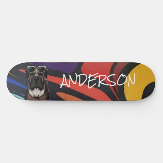 Skateboard Personalisiert Graffiti Familienhund (Horizontal)