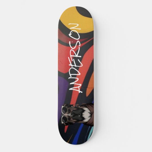 Skateboard Personalisiert Graffiti Familienhund (Vorderseite)