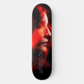 Skateboard Personalisiert Modern Black Orange Lady (Vorderseite)