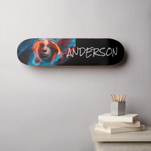 Skateboard Personalisiert Modern Mystery Space Gir (Wandkunst (Horz))