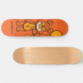 Skateboard Personalisiert Orange Teddy Zombie (Horizontal)