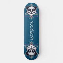 Skateboard Personalisiert Panda Kopf Sacred Geomet