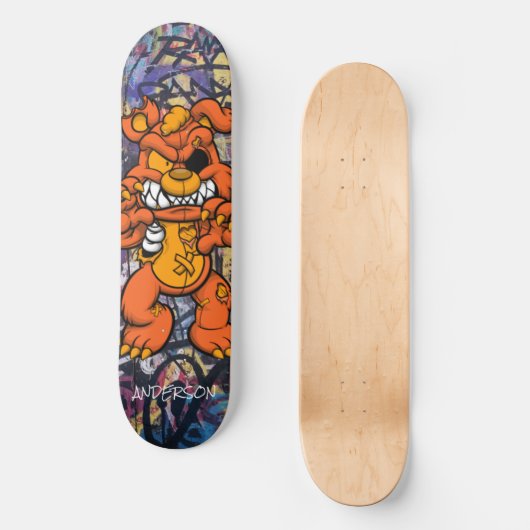 Skateboard Personalisiert Teddy Zombie (Vorderseite)