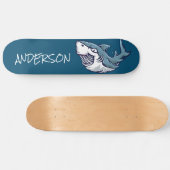 Skateboard Personalisierter Blauer Hai (Horizontal)