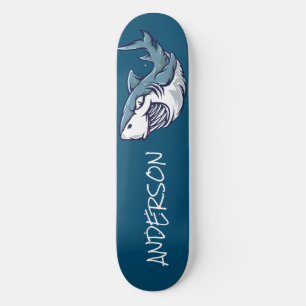 Skateboard Personalisierter Blauer Hai