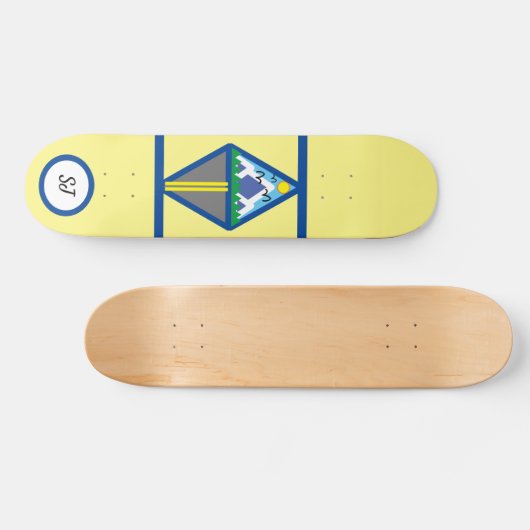 Skateboard personalizable Geometric Mountain Scene (Horizontal)